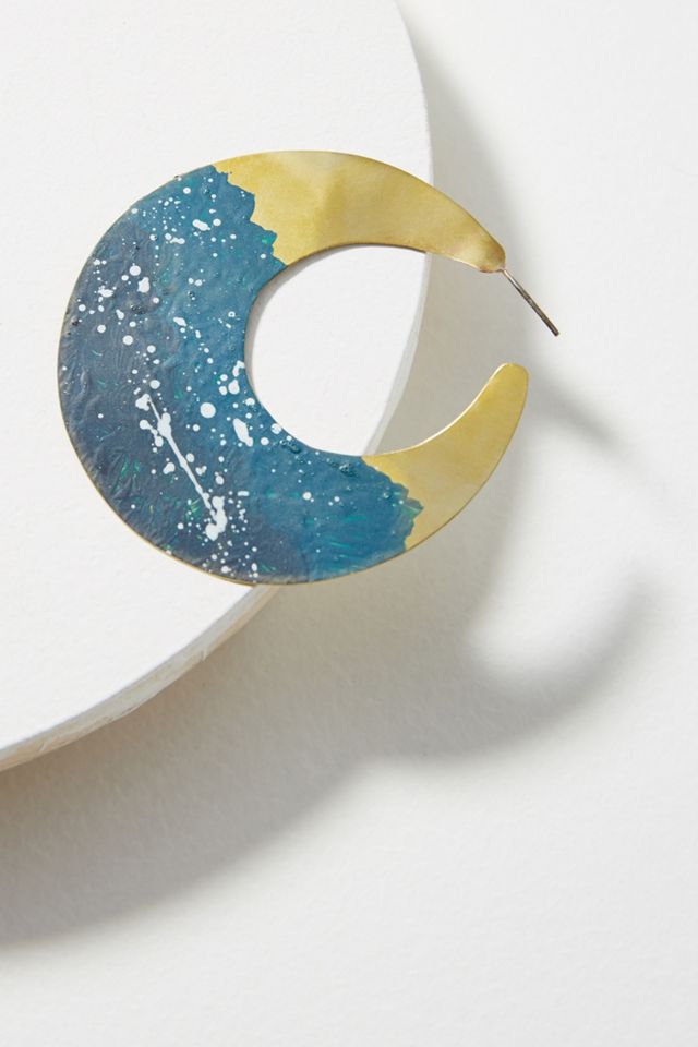 Waning Moon Hoop Earrings #1