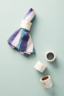 Mother-Of-Pearl Napkin Ring Set