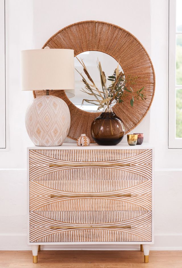 Carved Thalia Three-Drawer Dresser #6