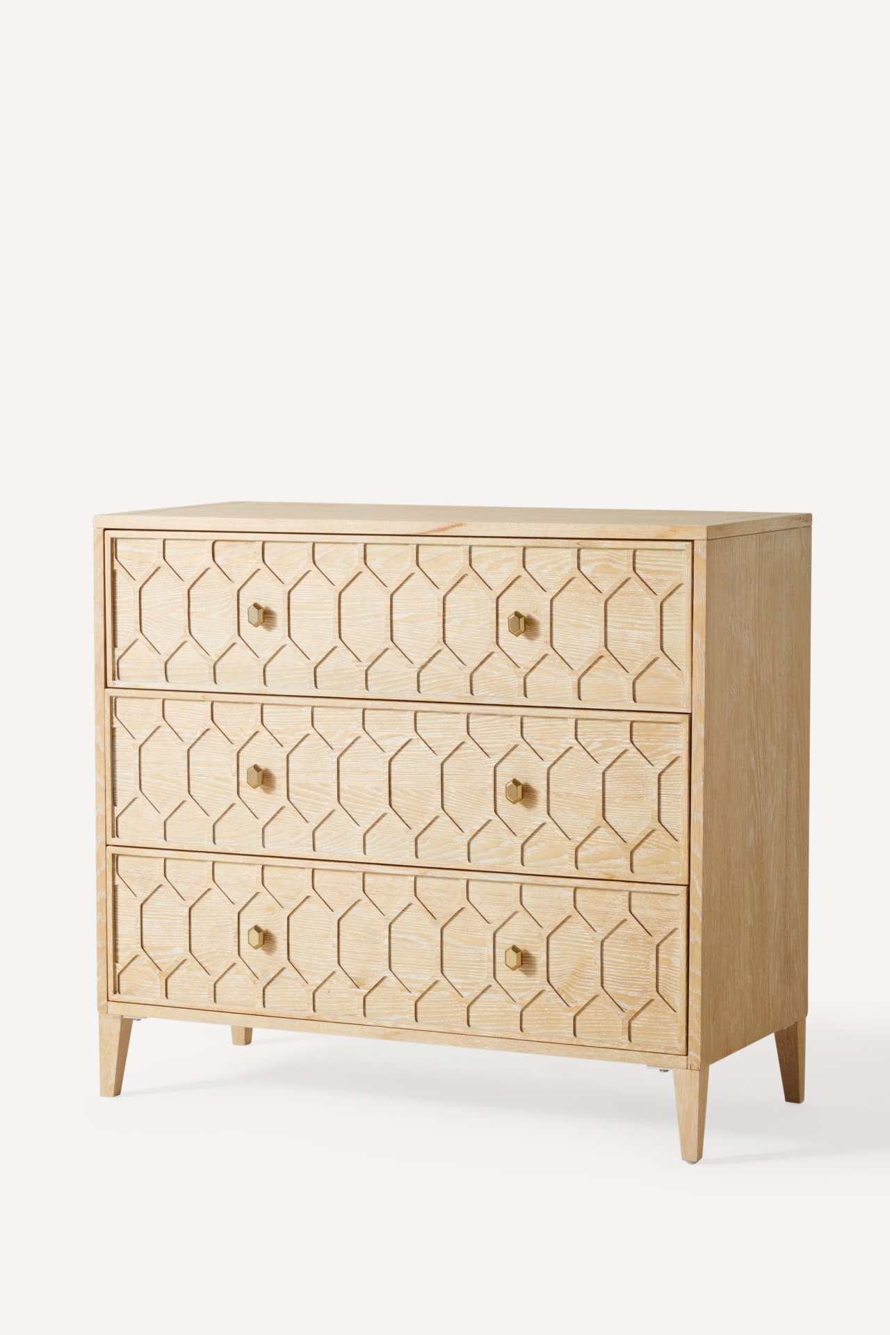 Textured Trellis Three-Drawer Dresser