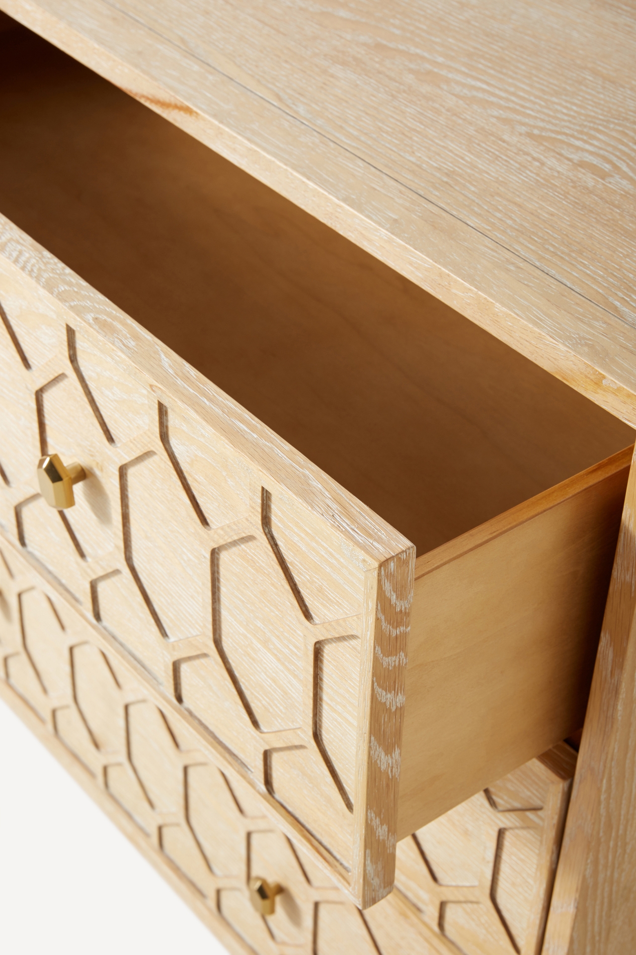 Textured Trellis Three-Drawer Dresser