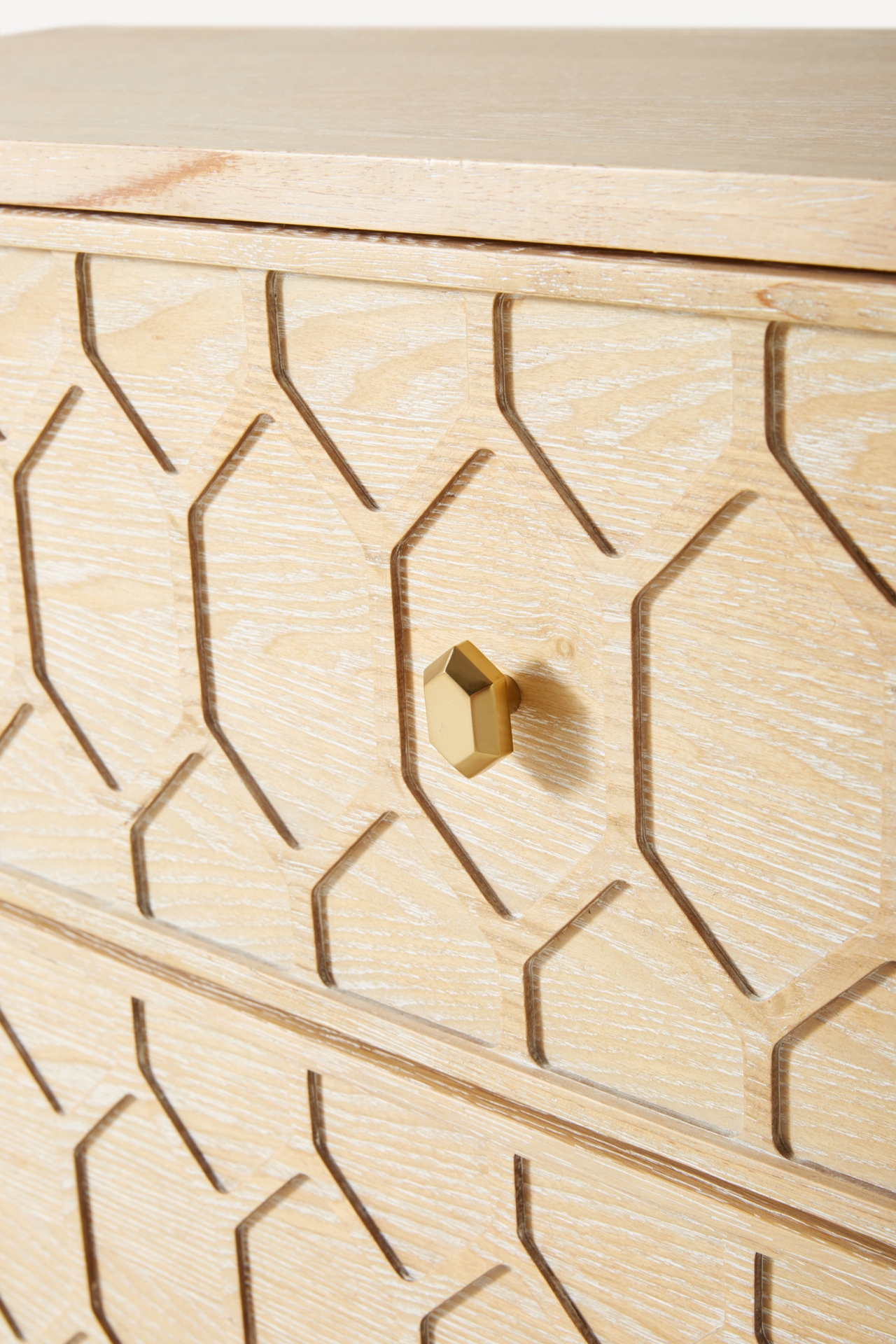 Textured Trellis Three-Drawer Dresser