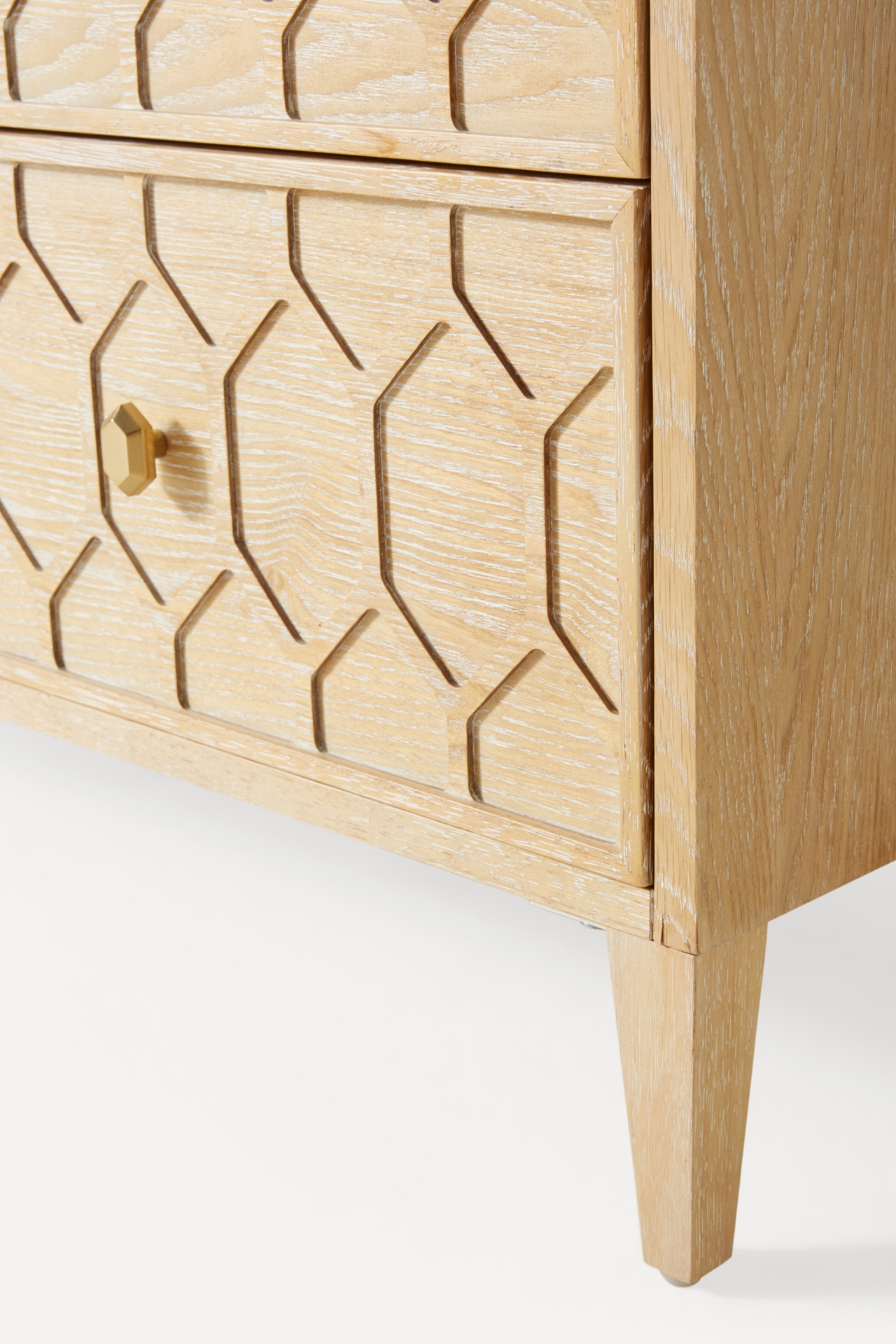 Textured Trellis Three-Drawer Dresser