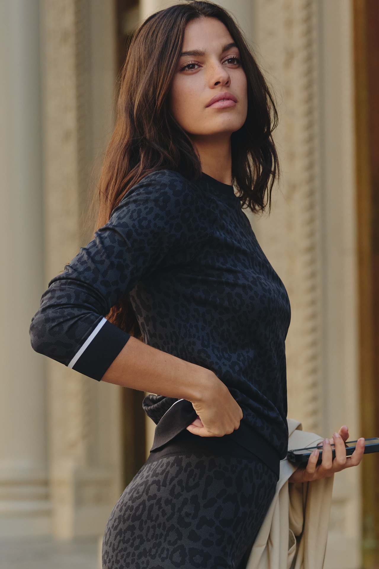 Sweaty Betty Long-Sleeve Animal Print Top