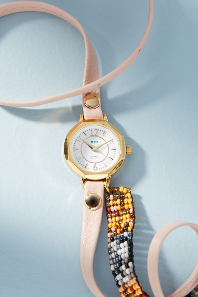 Blush Beaded Wrap Watch #1