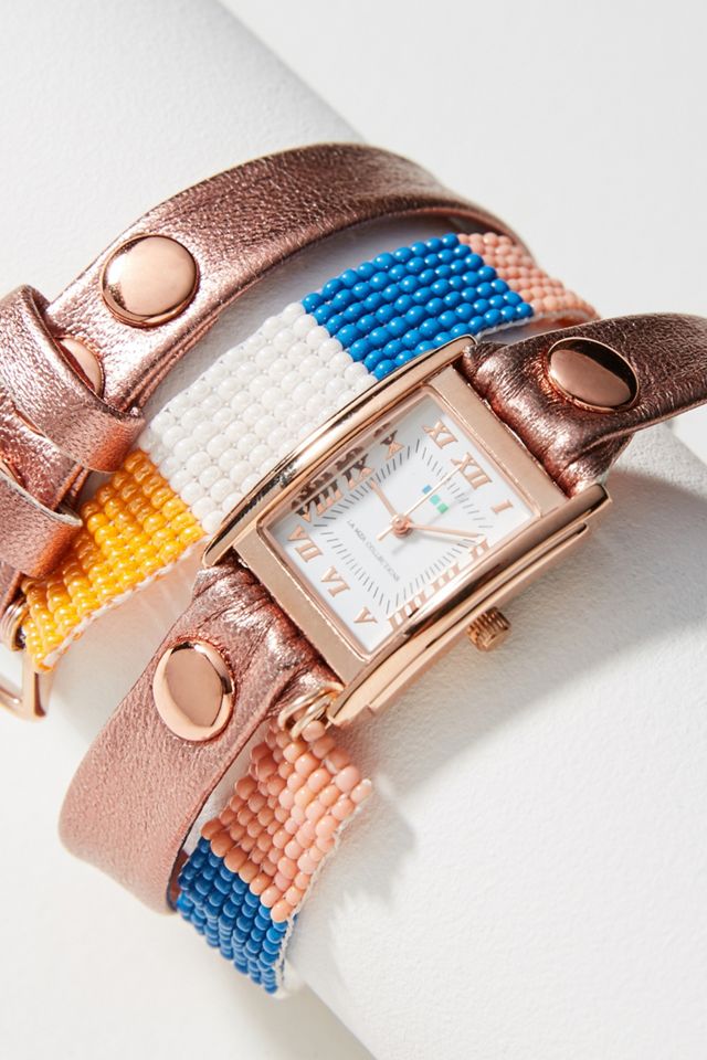 Rose Gold Beaded Wrap Watch | Anthropologie display picture 3