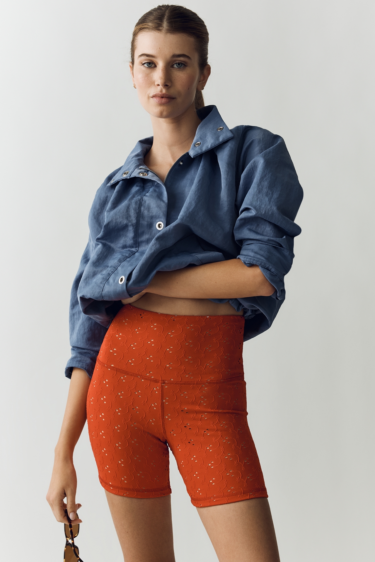 STRUT THIS Eyelet High-Rise Biker Shorts