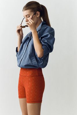 STRUT THIS Eyelet High-Rise Biker Shorts