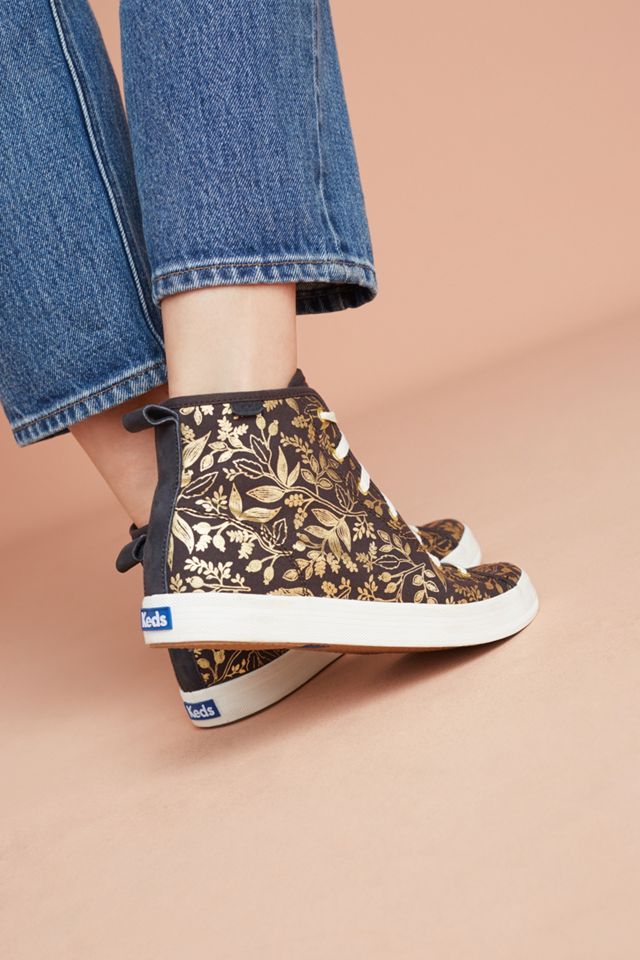 Keds x Rifle Paper Co. Gold Print High-Top Sneakers