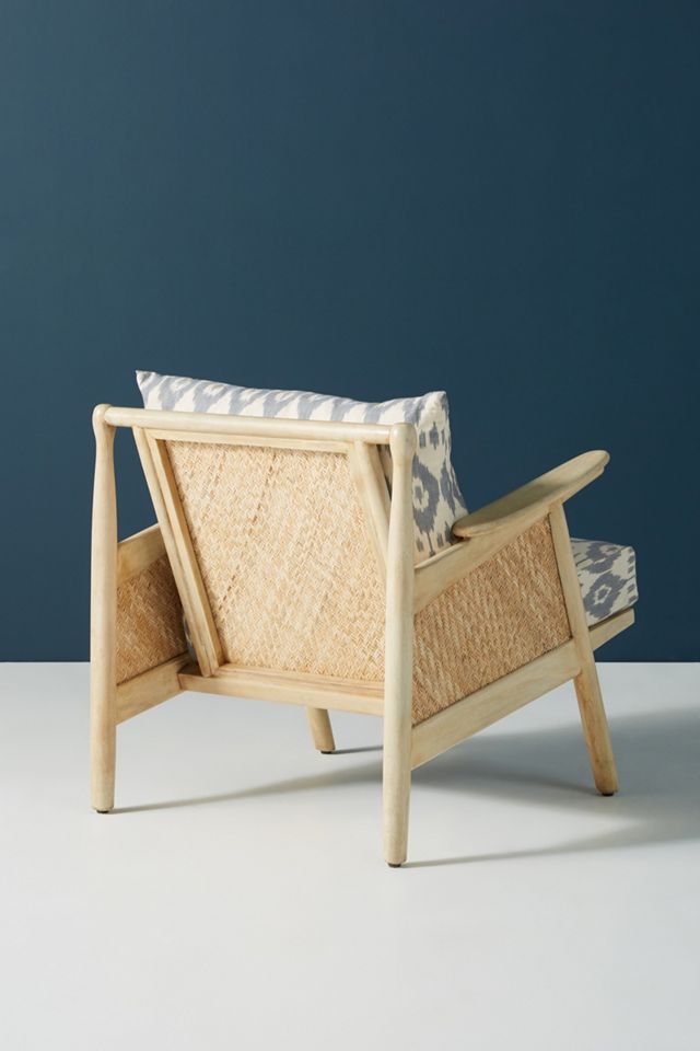 Washed Ikat Cane Chair #4