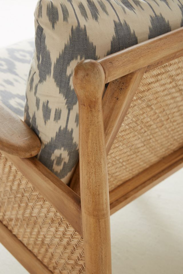 Washed Ikat Cane Chair #7