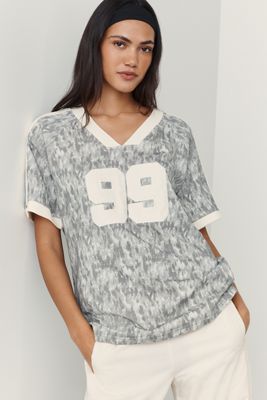 Araminta James 99 Camo 100% Cotton V-Neck Tee