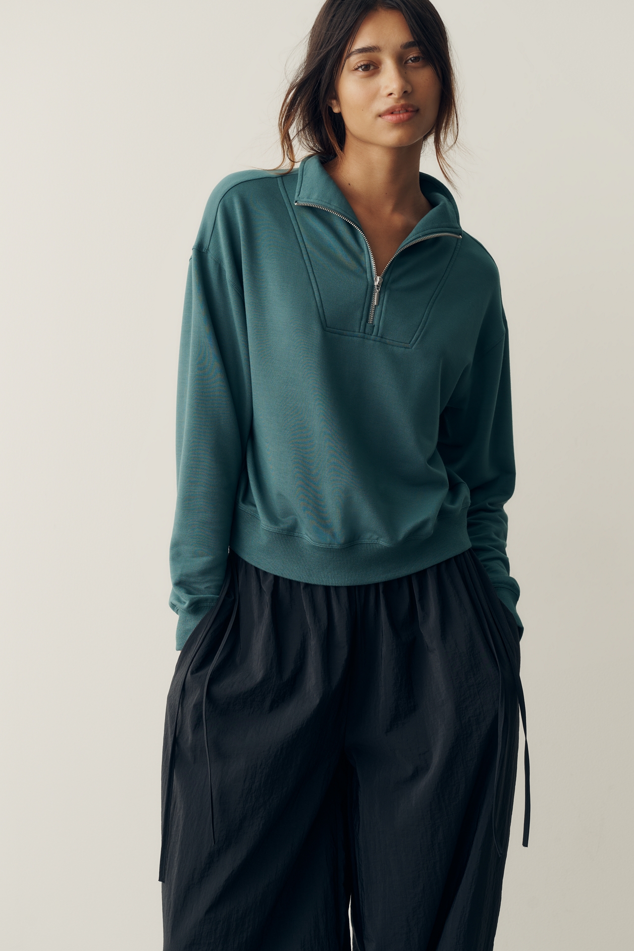 Z Supply Gate Check Quarter-Zip Sweater