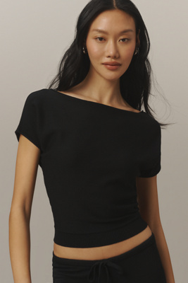 Frankies Bikinis Montecito Short-sleeve Top In Black