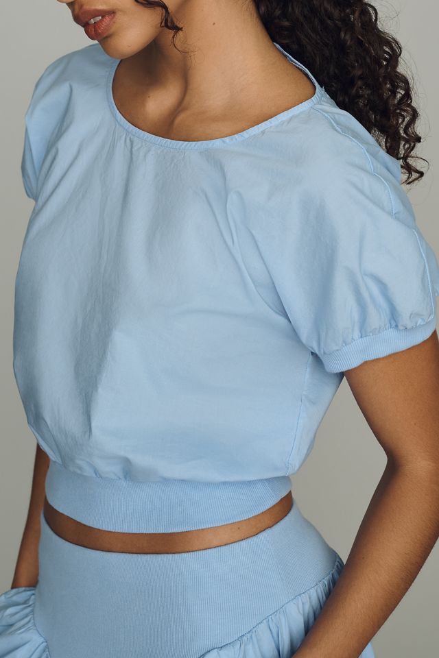 Stateside Pixie Cotton Poplin Crop Top #1