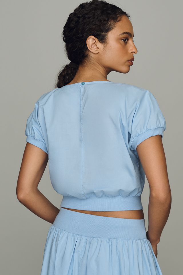 Stateside Pixie Cotton Poplin Crop Top #2