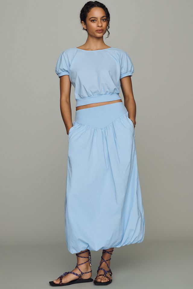 Stateside Pixie Cotton Poplin Crop Top #3