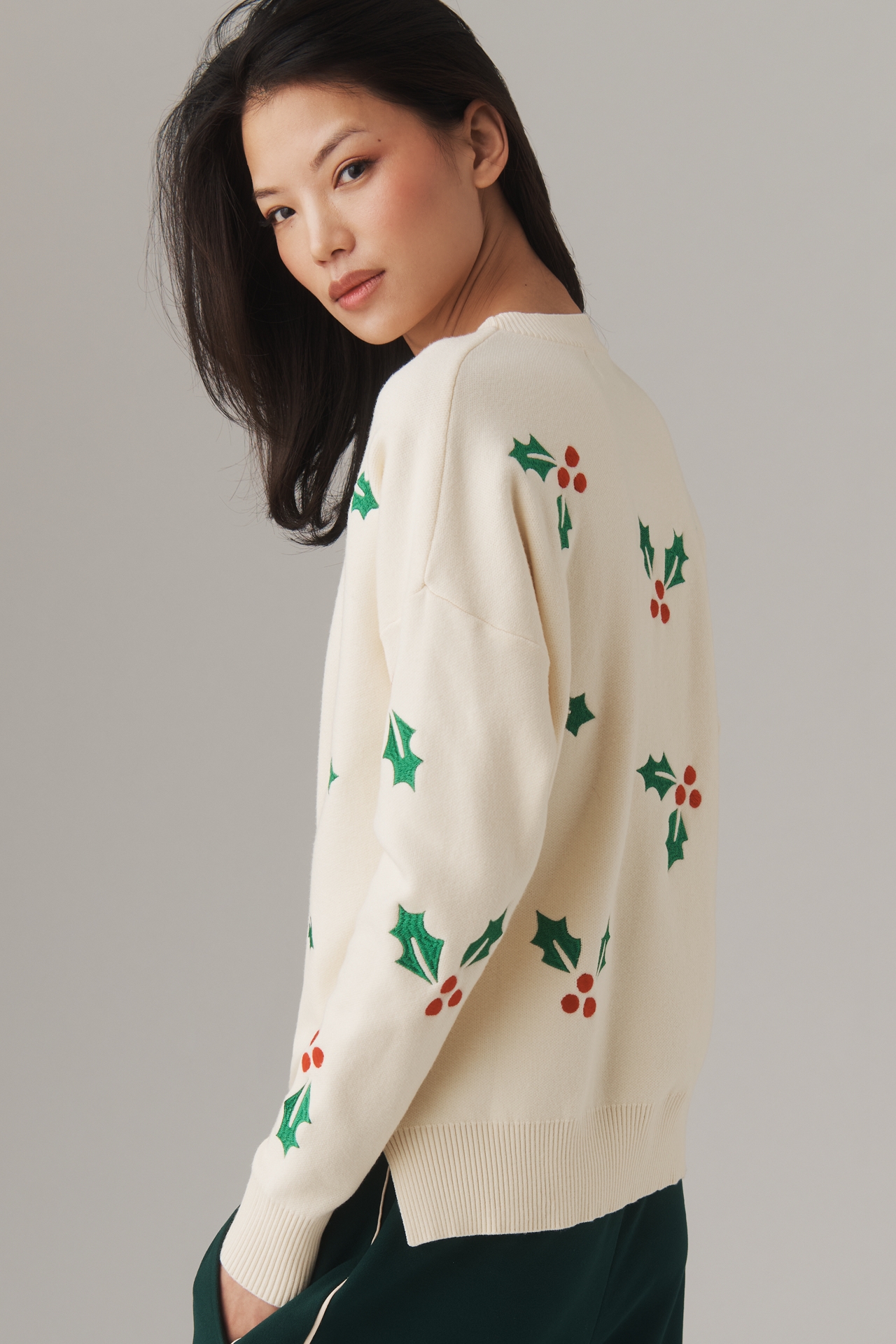 Beach Riot Mistletoe Oversized Crew-Neck Sweater