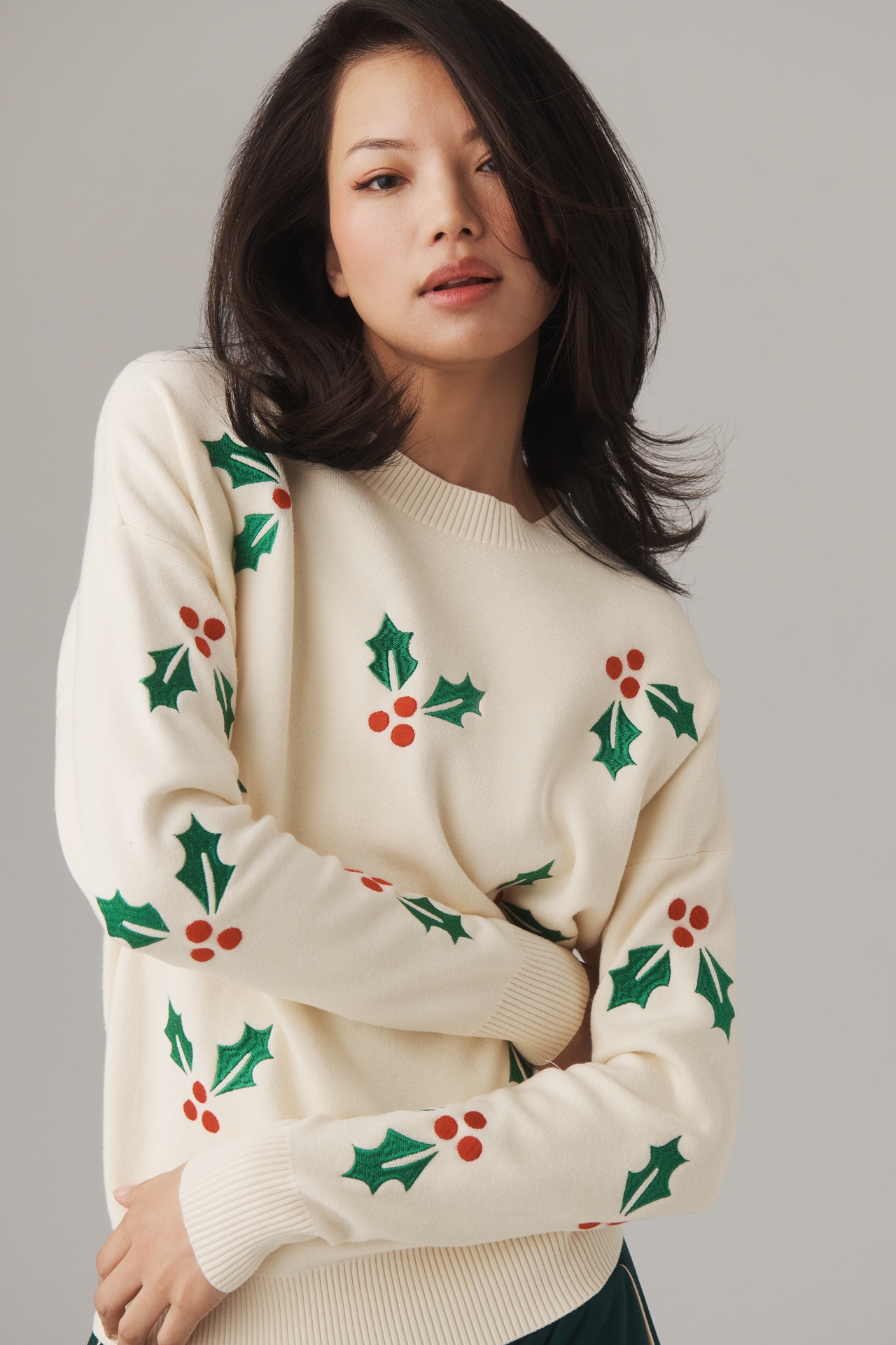 Beach Riot Mistletoe Oversized Crew-Neck Sweater