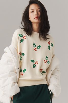 Beach Riot Mistletoe Oversized Crew-Neck Sweater