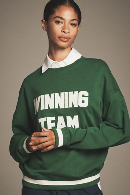 Beach Riot X Anthropologie Cotton Pullover Sweatshirt In Green