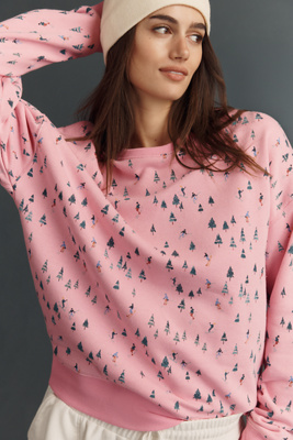 Beach Riot Devyn Oversized Crew-neck Sweatshirt In Pink
