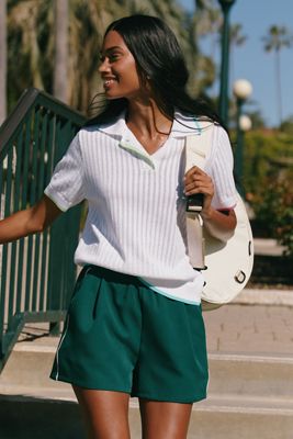 Beach Riot Sia Cotton Polo Top