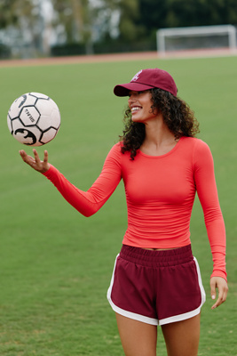 Daily Practice Snap Fit Long-sleeve Shirt In Red