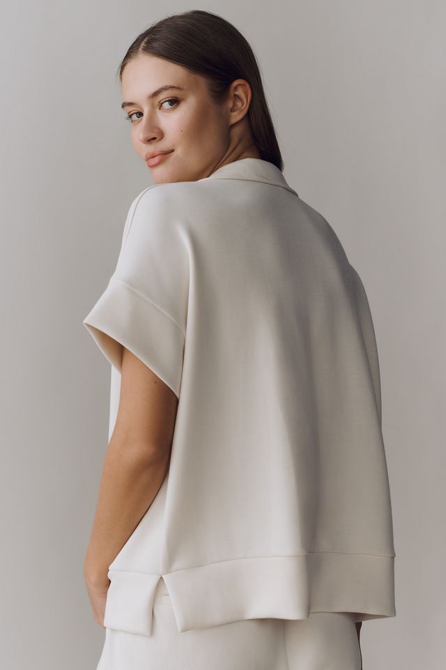 Bernardo Short-Sleeve Half-Zip Knit Pullover #1