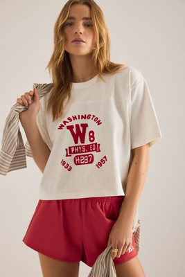Champion Women's White Boxy Graphic T-Shirt Medium