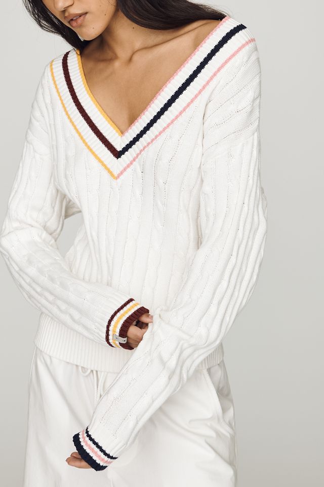 The Upside Josette Cable-Knit V-Neck Sweater #1