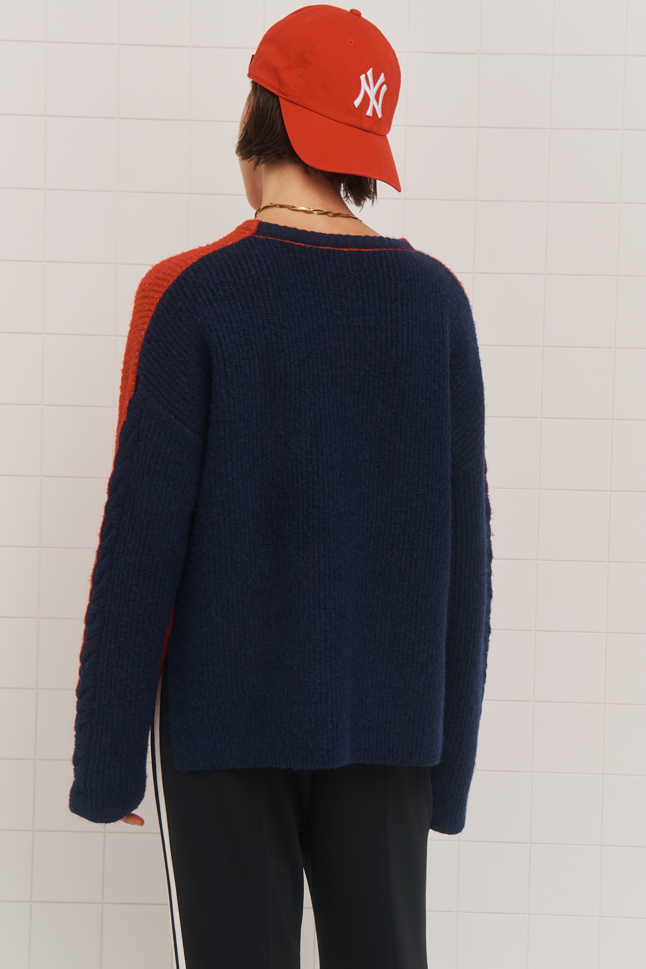Sundry Long-Sleeve Colorblock Sweater