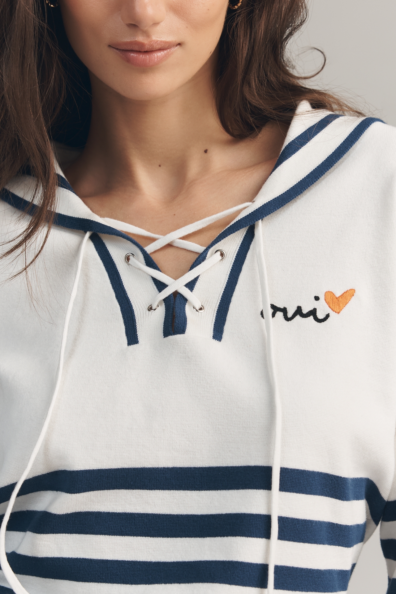 Sundry Lace-Up Long-Sleeve Pullover