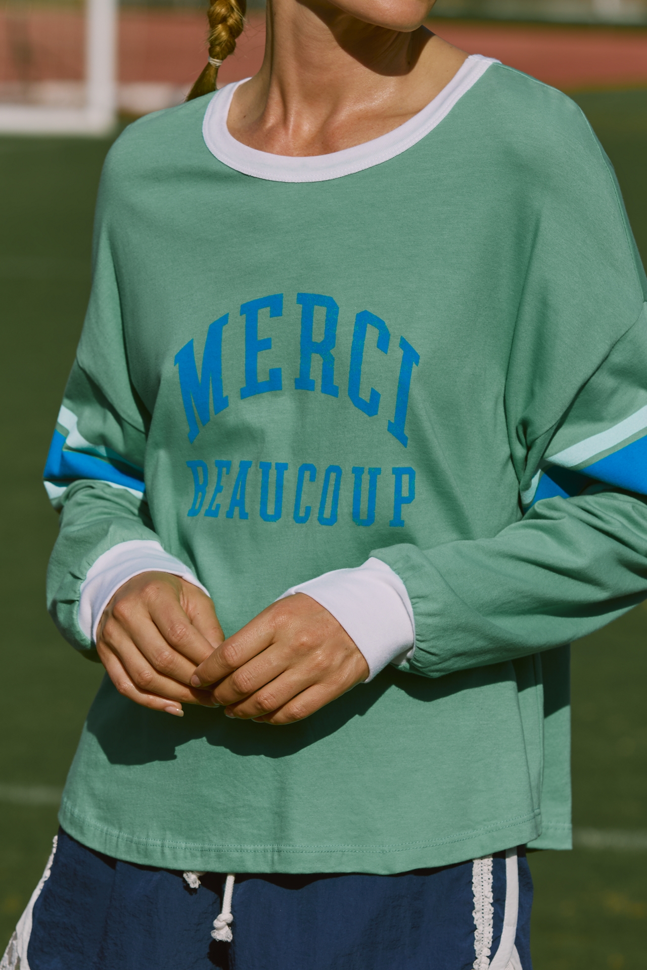 Sundry Long-Sleeve Graphic Boyfriend Top