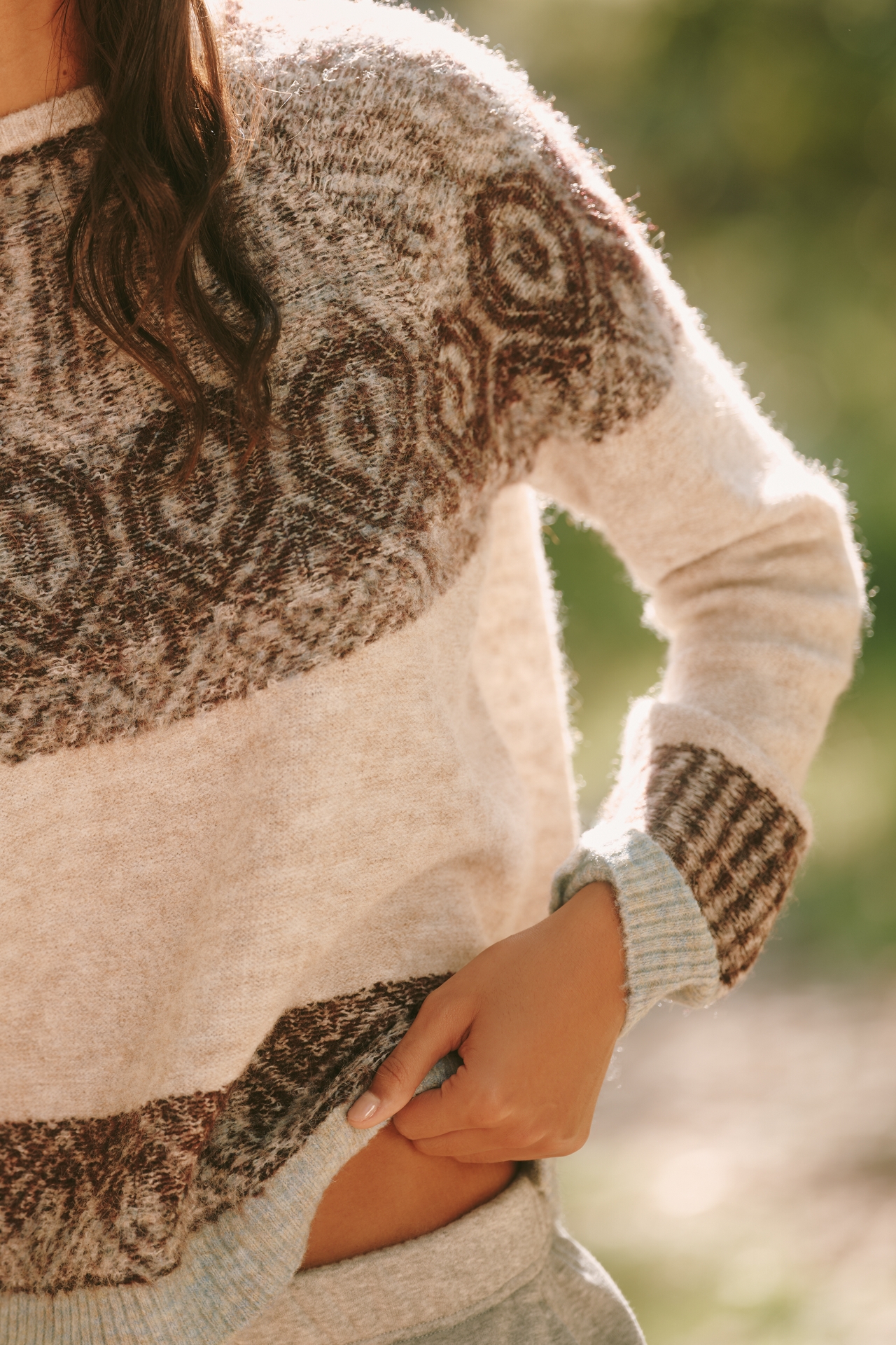 Sundry Reverse Jacquard Sweater