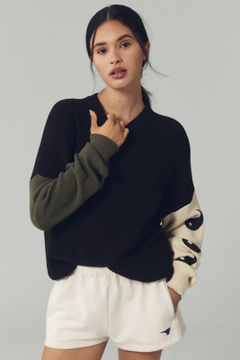 Spiritual Gangster Ying Yang Stack Lyric Sweater In Black