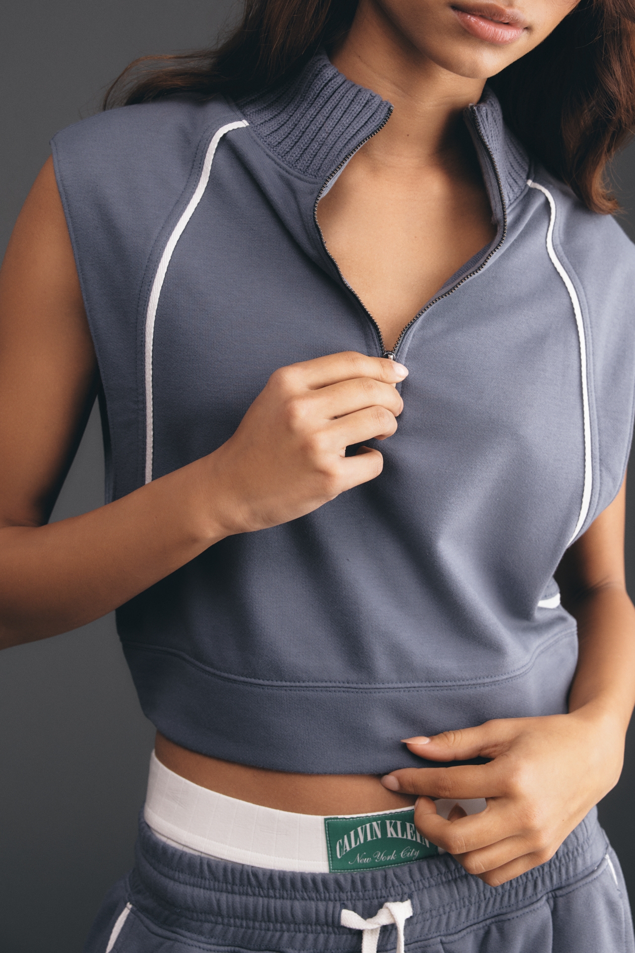 Daily Practice Zip-Up Sweater Top