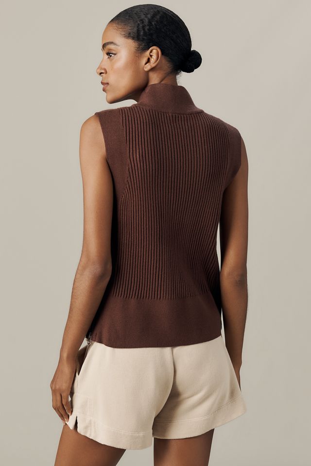 Varley Lois High-Neck Ribbed Knit Tank Top #1