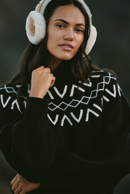 Varley Marcie Fairisle Sweater In Black