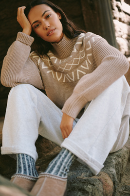 Varley Marcie Fairisle Sweater In Brown