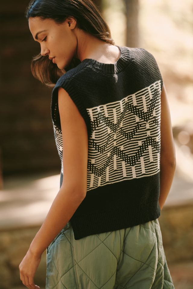 Varley Oline Fairisle Cotton Wool Blend Top #2