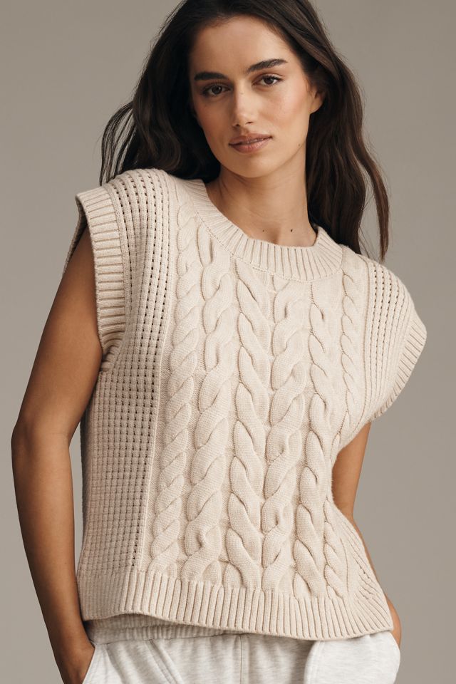 Varley Pixie Relaxed Cable-Knit Sweater Vest #2