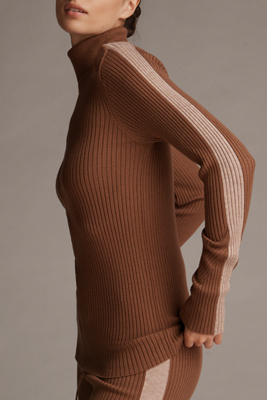 Varley Leopold Roll-neck Sweater In Brown