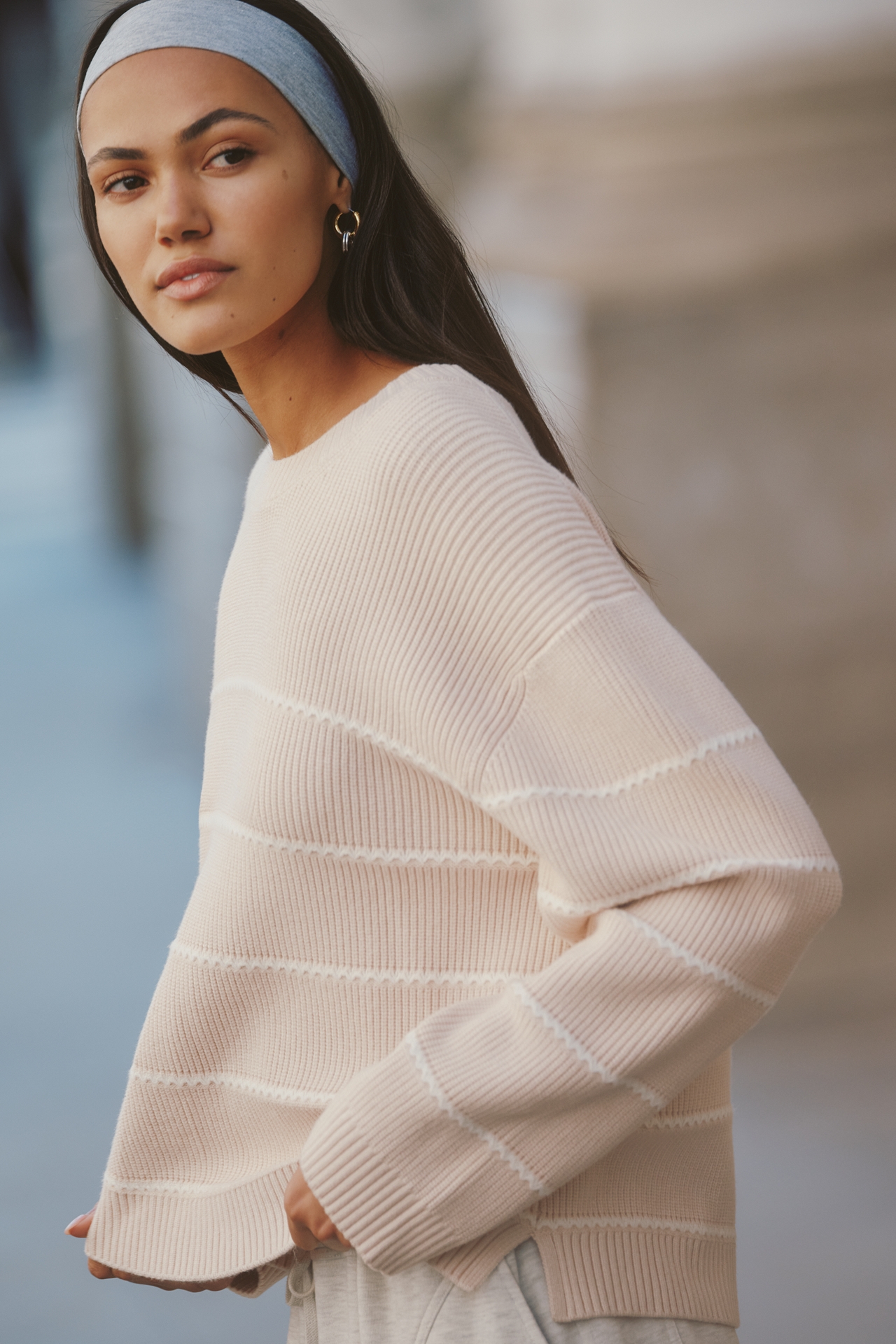 Varley Meryl Crew-Neck Ribbed Sweater