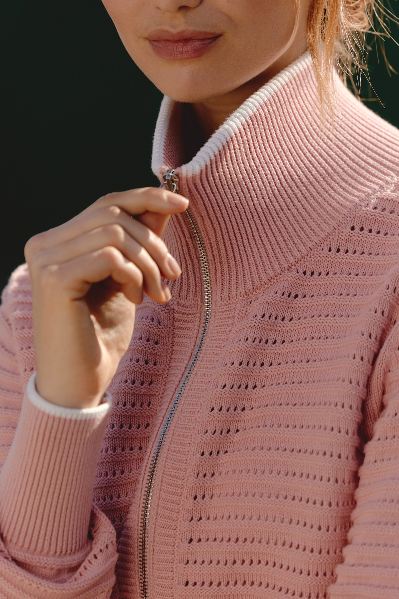 Varley Cotton Morwenna Half-Zip Ribbed Pullover