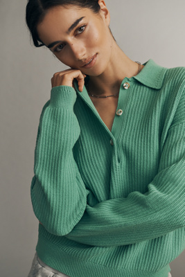Varley Marlie Polo Pullover In Green