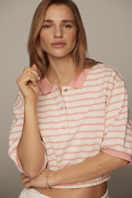 Short-Sleeve Polo Top