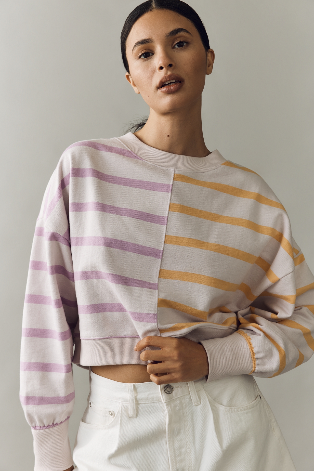 Daily Practice Cotton Stripe Long Sleeve Top 