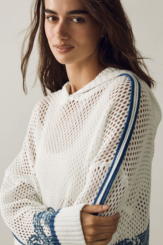 Daily Practice Cotton Open Knit Hoodie | Anthropologie