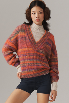 Electric & Rose V-neck Sweater In Multi